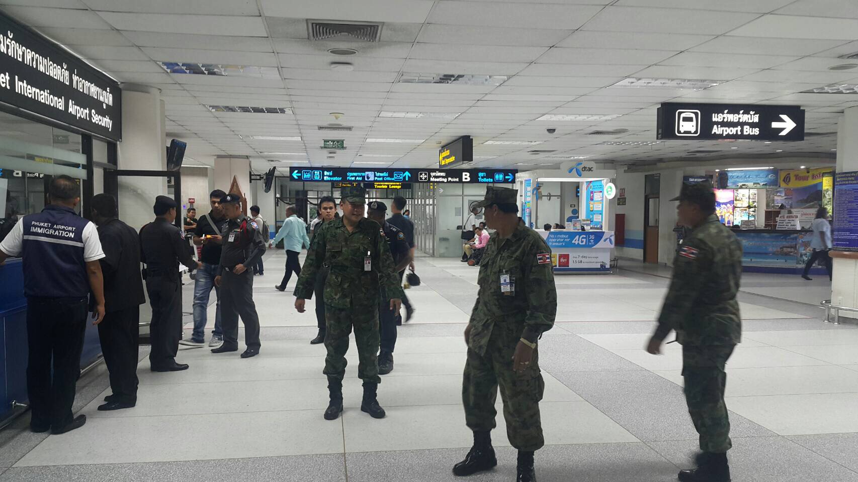Security personnel at Phuket International Airport