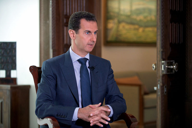 Syrian President Bashar Assad speaks to The Associated Press at the presidential palace in Damascus, Syria, in a Wednesday photo released by the Syrian Presidency. Photo: Syrian Presidency / Associated Press