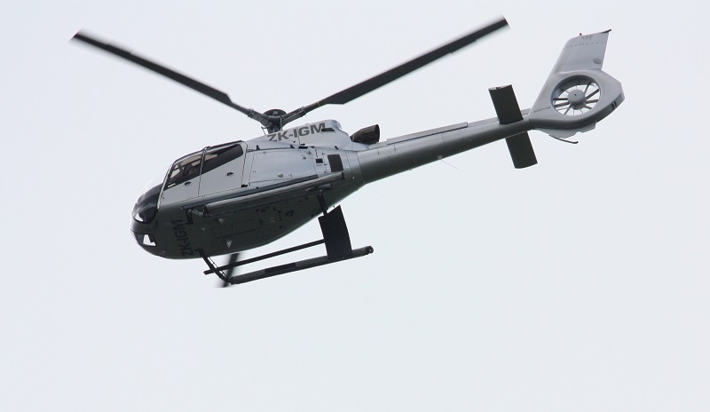 An image from last May shows a Eurocopter EC 130 helicopter, similar to the one that crashed missing Tuesday in Vietnam, overflying Sussex, England. Photo: MercerMJ / Flickr