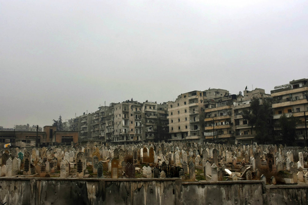 This photo released by the Syrian official news agency SANA, shows a graveyard in east Aleppo, Syria, Dec. 13, 2016. Syrian rebels said Tuesday that they reached a cease-fire deal with Moscow to evacuate civilians and fighters from eastern Aleppo, after the U.N. and opposition activists reported possible mass killings by government forces closing in on the rebels' last enclave. Photo: AP