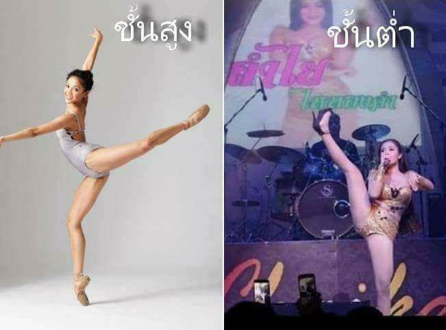 Loke Maeng Dudjrit page compared the cultural double-standard between “high-class” ballet and “low-class” luk thung.