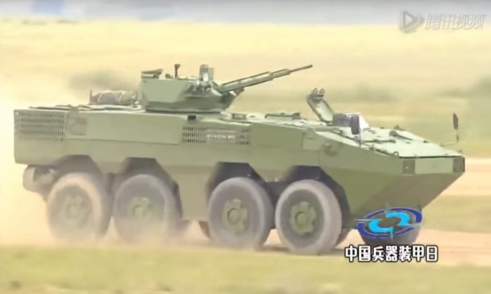 A screencap of a promotional footage of VN-1 armoured personnel vehicles. Image: Norinco
