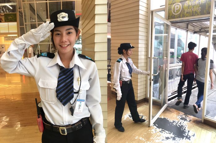 Wanladar Kantaponjaruntorn, 21, works as a security guard at Future Park Rangsit.