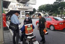 Dozens of Illegal Motorbike Riders Arrested at BTS Mo Chit