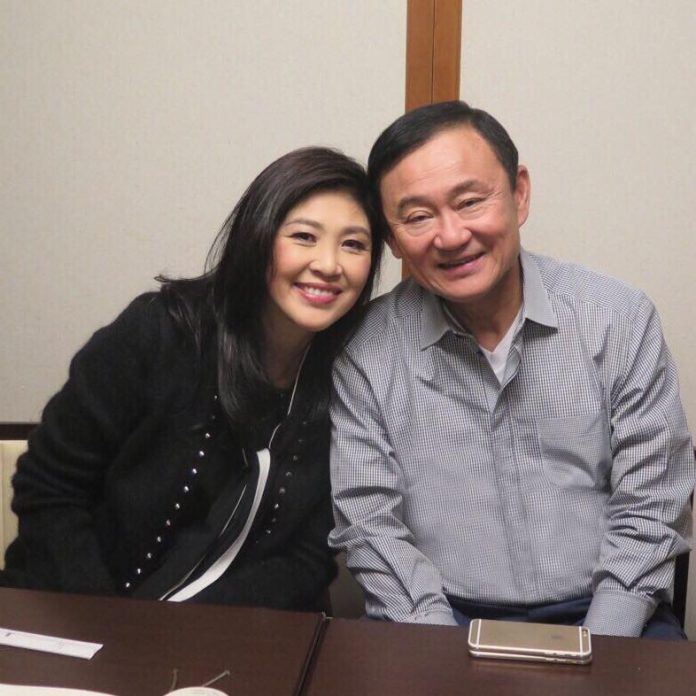 Former premiers Yingluck Shinawatra and Thaksin Shinawatra. Photo: Matichon