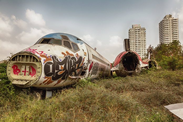 An airplane graveyard in Bangkok’s Bang Kapi district. Photo: Dax Ward Photography / Facebook