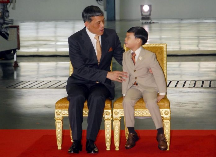 Then-Crown Prince Vajiralongkorn with Prince Dipangkorn Rasmijoti in 2012.