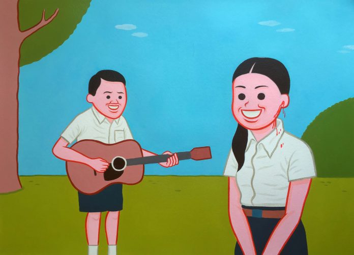 A recent comic by Joan Cornella shows a man and a woman in Thai student uniforms.