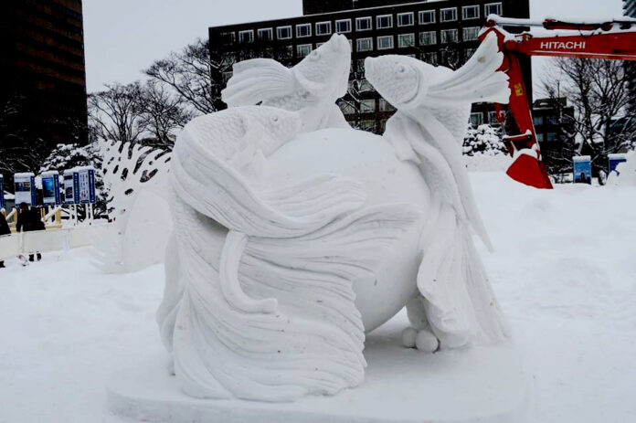 Thailand’s winning sculpture at the 46th International Snow Sculpture Contest. Photo: Hokkaido Fanclub / Facebook Thailand’s winning sculpture at the 46th International Snow Sculpture Contest. Photo: Hokkaido Fanclub / Facebook