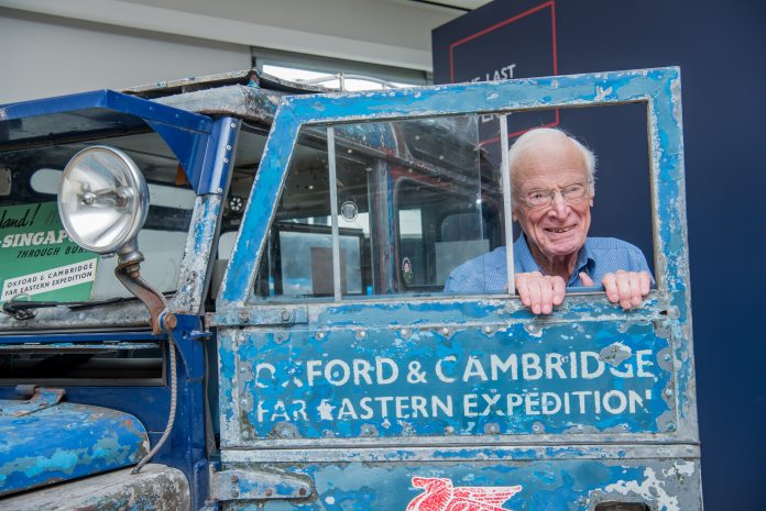 Tim Slessor with “Oxford,” the Land Rover Series I he drove from London to Singapore in 1955 to 1956. He will be driving it again from Singapore to London on 25 August 2019. Photo: Klareco Communications / Courtesy Tim Slessor with “Oxford,” the Land Rover Series I he drove from London to Singapore in 1955 to 1956. He will be driving it again from Singapore to London on 25 August 2019. Photo: Klareco Communications / Courtesy