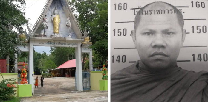 Left: Wat Muang Doo as of Sept. 2, 2019 in Buriram. Right: Sa-nga Wongmuang.