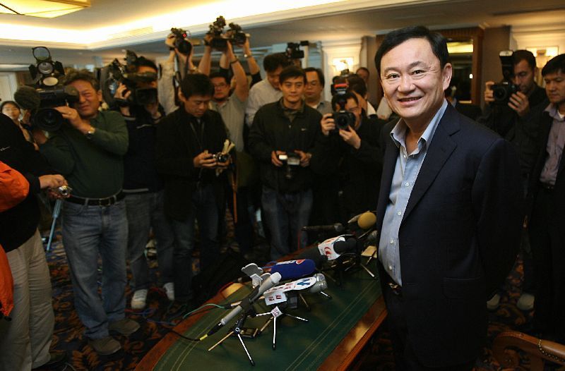 File photo of former PM Thaksin Shinawatra in Hong Kong in 2007.<br />