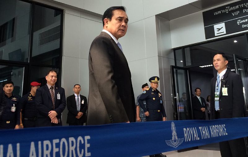 Gen. Prayuth Chan-ocha at the Royal Thai Air Force base in Bangkok, 25 March 2015.<br />