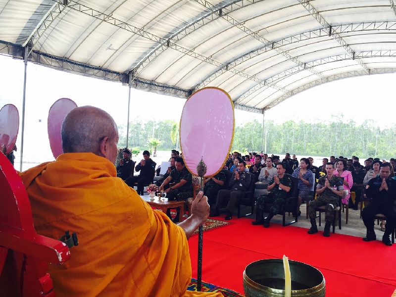 A ceremony marking the 2nd anniversary of the founding of Kalyaniwatthana military base in Narathiwat province, 6 May 2015.