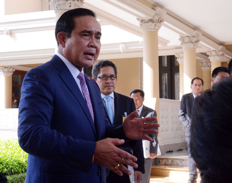 Gen. Prayuth Chan-ocha yesterday at Government House in Bangkok.