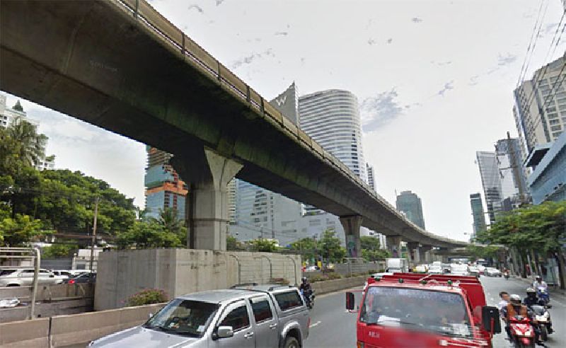 The future location of BTS Suksa Witthaya on Sathorn Road. Photo: Google