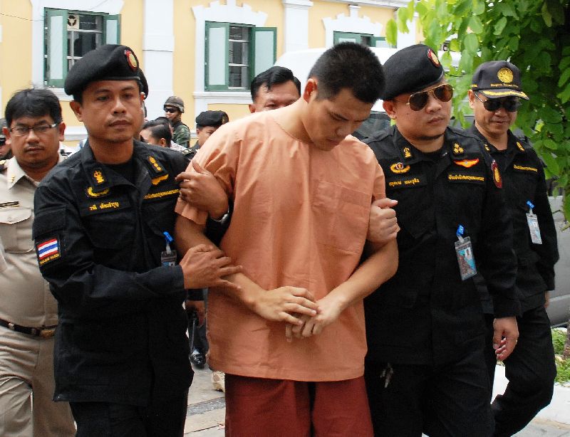 Lese majeste suspect Jirawong Watanathewasilp is brought to a military court today to have his stay in military custody extended for the fourth time.