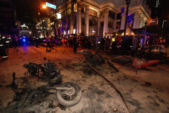 A powerful blast left a scene of devastation and killed 20 people Aug. 17, 2015, at Bangkok's Erawan Shrine. More than 100 were injured.