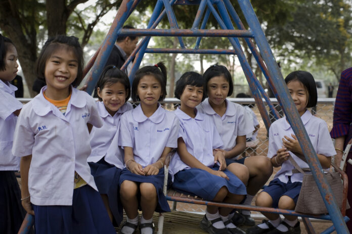 Primary students at a Ratchaburi school in a February 2011 file photo. Photo: Office of the Prime Minister.