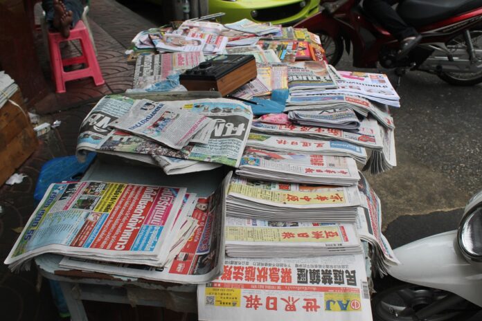 A pile of newspapers in Thailand in a photo from Feb. 20, 2014. Photo: Connie Ma / Flickr