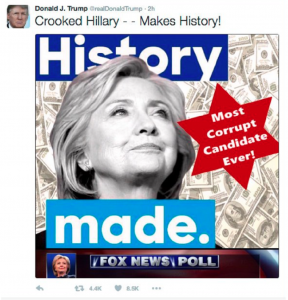 An image of the now-deleted tweet by U.S. Presidential Candidate Donald Trump