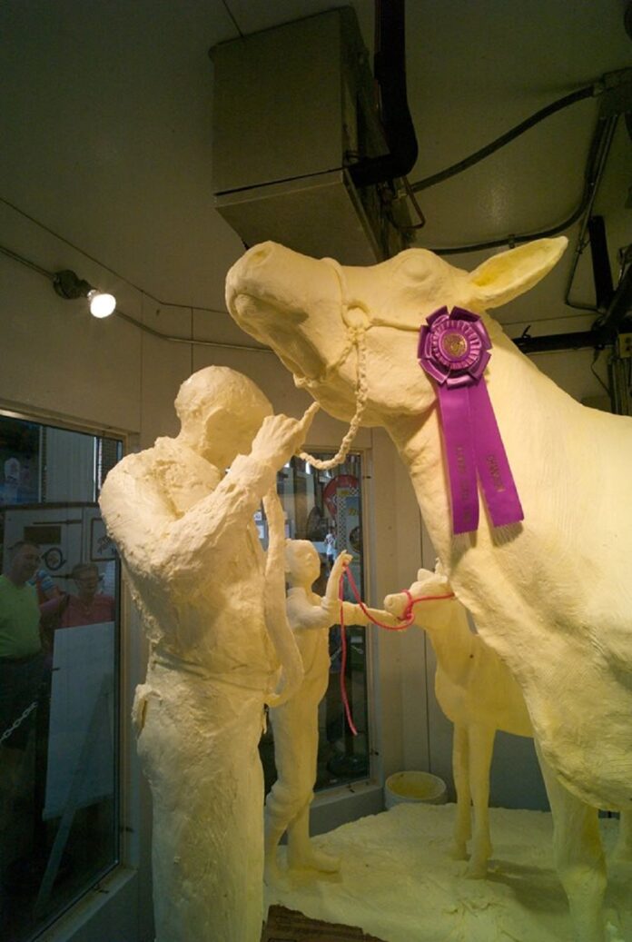 The Illinois Butter Cow. Photo by: Illinois State Fair Facebook page
