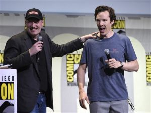 President of Marvel Studios Kevin Feige, left, and actor Benedict Cumberbatch attend the "Dr. Strange" panel on day 3 of Comic-Con International on Saturday, July 23, 2016, in San Diego. Photo: Chris Pizzello