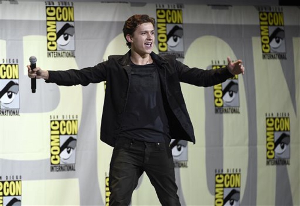 Tom Holland walks on stage at the "Spider-Man: Homecoming" panel on day 3 of Comic-Con International on Saturday, July 23, 2016, in San Diego. Photo: Chris Pizzello