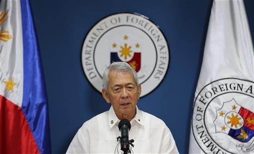 Philippines Foreign Affairs Secretary Perfecto Yasay Jr. issues a statement on the recent ruling in a long-running dispute between the Philippines and China over the South China Sea during a press conference in suburban Pasay, south of Manila, Philippines on Tuesday, July 12, 2016. Photo: Aaron Favila / Associated Press