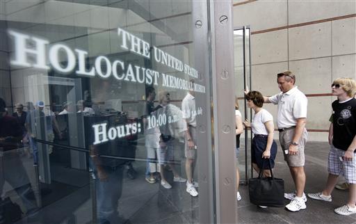In this June 12, 2009, file photo, people stand in line to enter the U.S. Holocaust Memorial Museum in Washington. The U.S. museum is requesting that smartphone users refrain from "catching" Pokemon when they are inside the museum. Photo: Alex Brandon / Associated Press