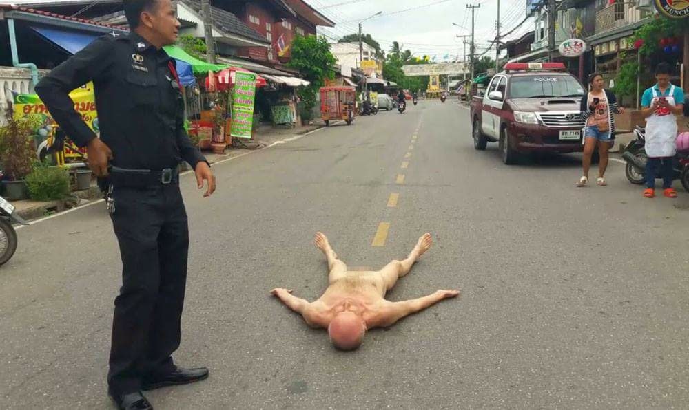 The unidentified French national as he was discovered late Friday afternoon in Prachuap Khiri Khan province.