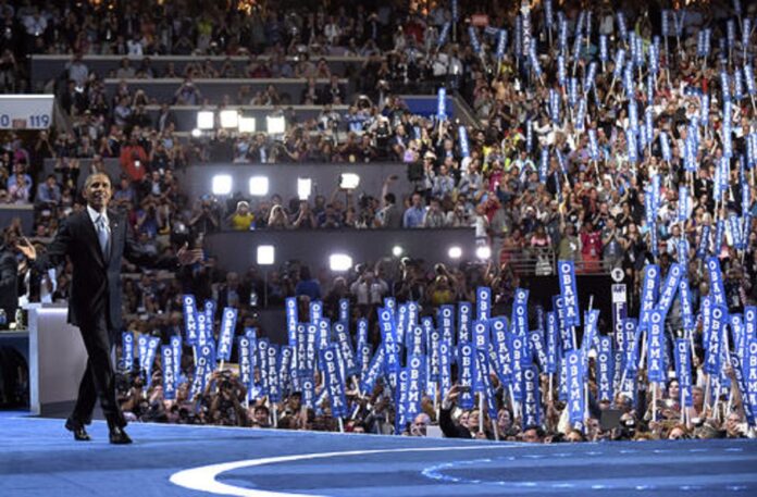 President Barack Obama arrives to speak during the third day of the Democratic National Convention in Philadelphia, Wednesday, July 27, 2016. Photo: Susan Walsh