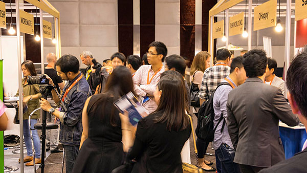 Show floor Saturday at the Techsauce Summit held at the Bangkok Convention Centre.