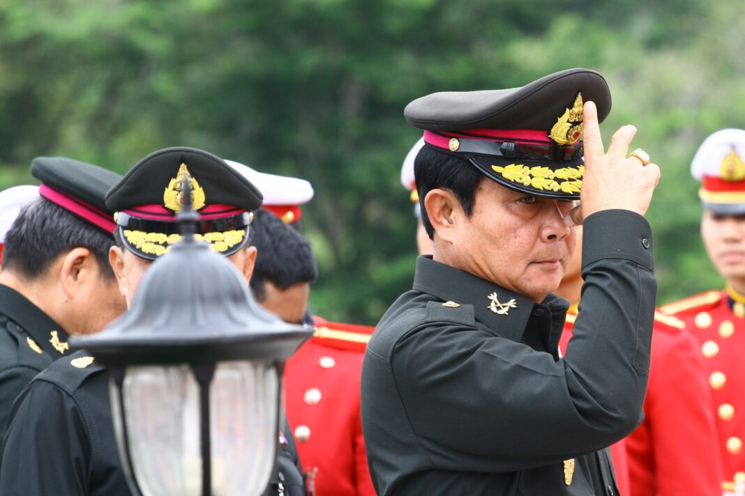 Junta chairman Gen. Prayuth Chan-ocha speaks Friday at the Chulachomklao Royal Military Academy north of the capital in Nakhon Nayok province.