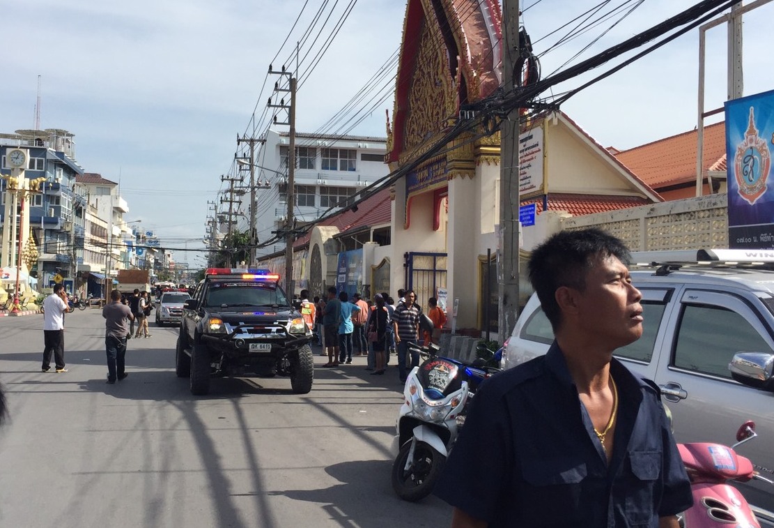 Two bombs went off Friday morning at a clock tower near Wat Hua Hin 