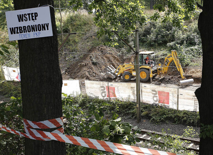Heavy machinery begins the search, the work of explorers hoping to find a legendary Nazi train laden with treasure and armaments in Walbrzych, Poland, on Tuesday. Photo: Dariusz Gdesz / Associated Press