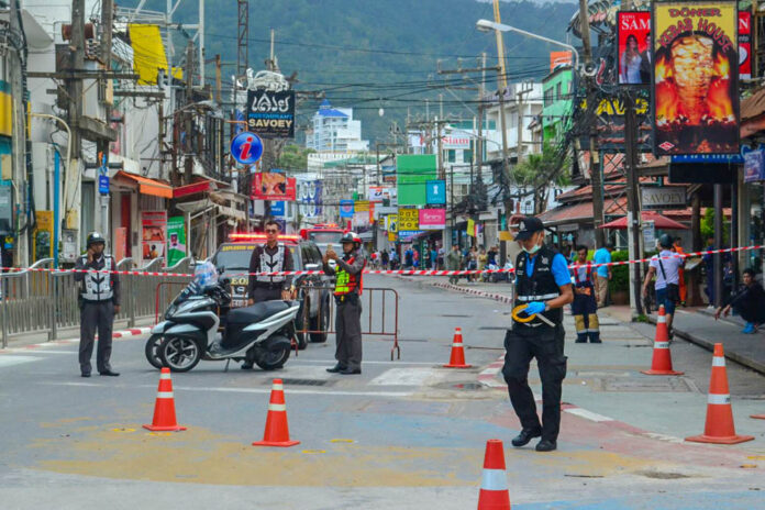 Phuket's Patong Beach after a bomb struck there Friday.