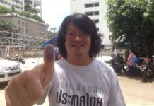 Activist in Legal Fight to Register ‘Troll’ Political Party Activist and junta critic Sombat Boonngam-anong at a polling station in 2016 in Bangkok's Khlong Toei district.