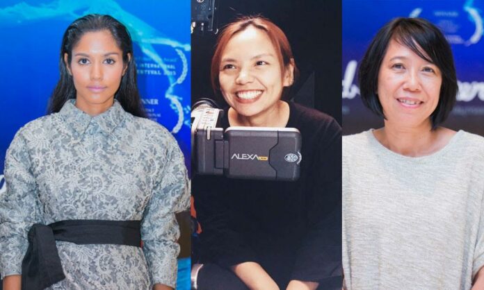 From left, actress Sasithorn Panichnok, cinematographer Boonyanuch Kraithong and director Pimpaka Towira. Original images: SF Cinema, Boonyanuch Kraithong / Courtesy