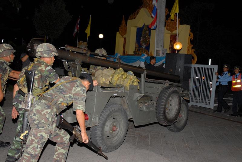 Soldiers arrive to seize control of Channel 5 on the night of Sept. 19, 2006.