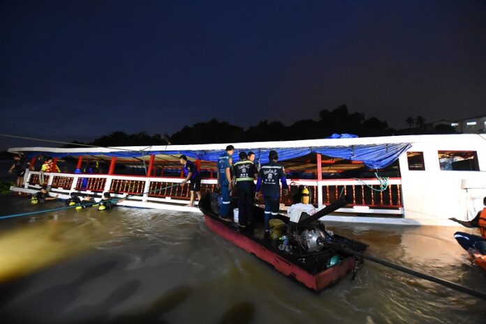 Rescue workers at the scene on Sunday night.