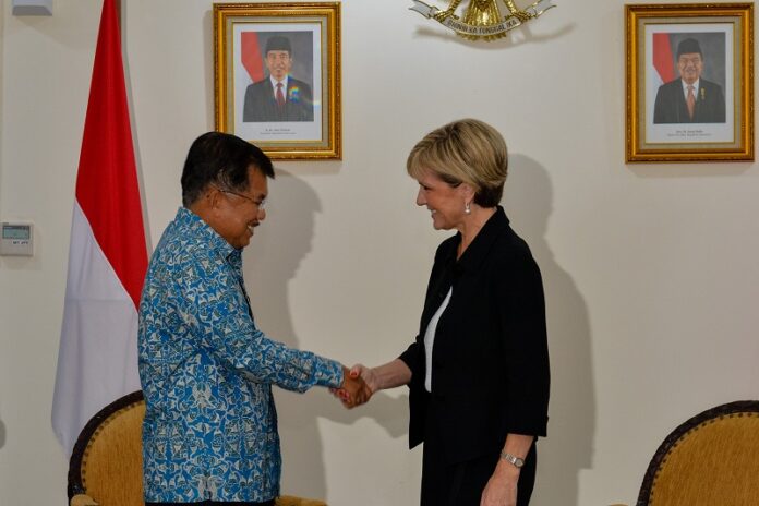 Indonesian Vice President Jusuf Kalla meets Australian Foreign Minister Julie Bishop in March in Jakarta, Indonesia. Photo: Timothy Tobing / DFAT