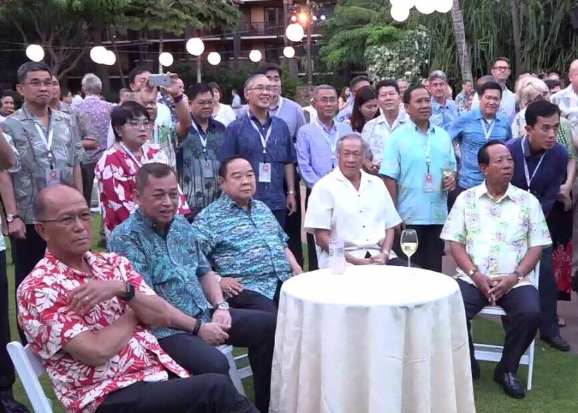 An undated file photo of Prawit Wongsuwan and his entourage in Hawaii. Image: Matichon