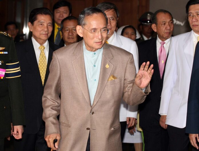 File photo of Bhumibol at Siriraj Hospital