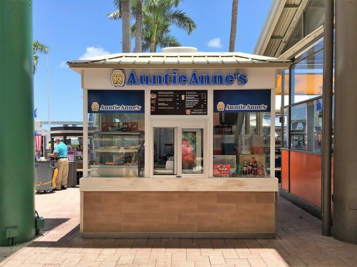 An outlet of US fast food chain Auntie Anne's is pictured last July in Miami, Florida. Photo: Phillip Pessar / Flickr