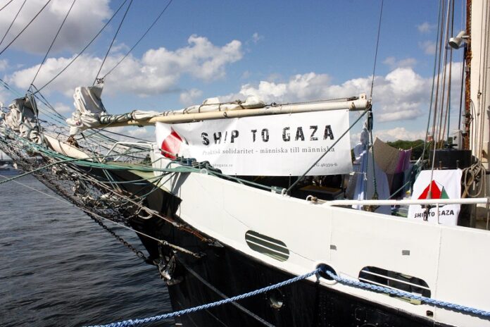 SV Estelle, another ship to have sailed to Gaza in a campaign to break the naval blockade is seen moored prior to its departure in 2012 in Stockholm, Sweden. Photo: Hakan Akcura / Flickr