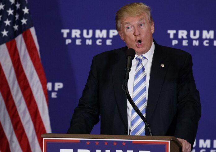 Republican presidential candidate Donald Trump delivers a speech Saturday in Gettysburg, Pennsylvania. Photo: Evan Vucci / Associated Press