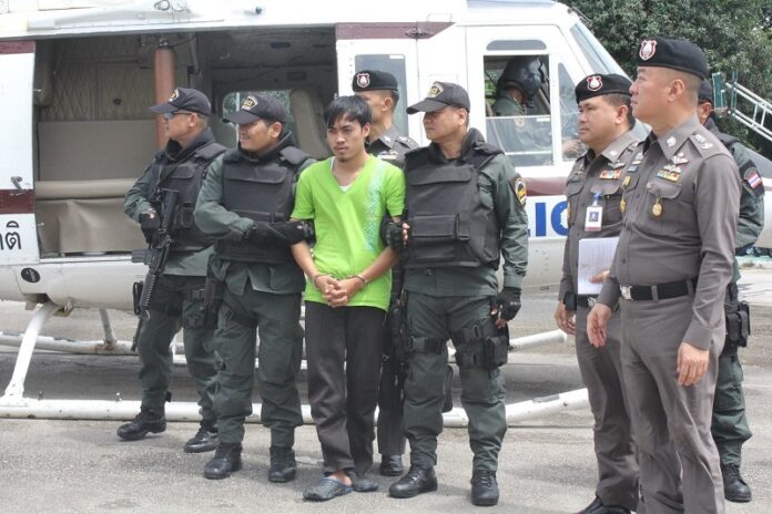 Muhammad Muhi, 21, arrives by helicopter Thursday to Phuket.