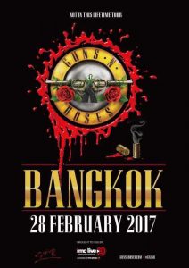  Teaser poster of Gun N’ Roses concert in Bangkok. Photo: Viji Corp / Facebook. 