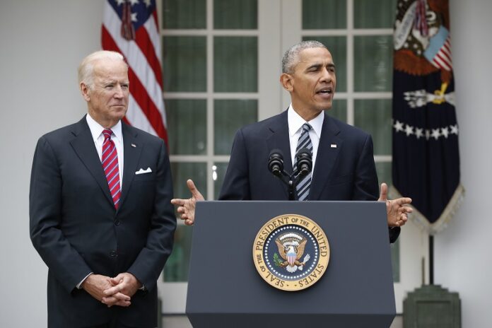 President Barack Obama, accompanied by Vice President Joe Biden, speaks in the election, last December in the Rose Garden of the White House in Washington. Photo: Pablo Martinez Monsivais / Associated Press